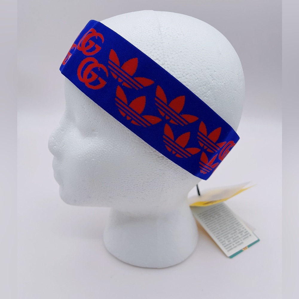 ❌SOLD❌Authentic Adidas X GUCCI GG Trefoil Print Stretch Headband Size M (57cm) - Picture 2 of 8